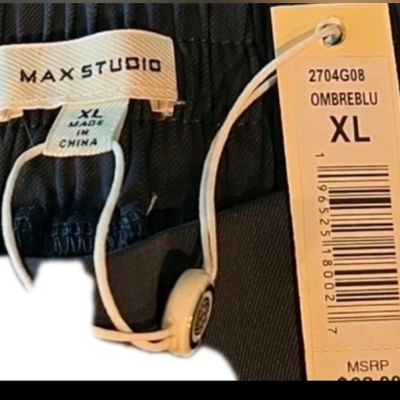 Max Studio Navy Wide-Leg Pants Color Ombreblu (blue-gray) Size Xl - Picture 3 of 5